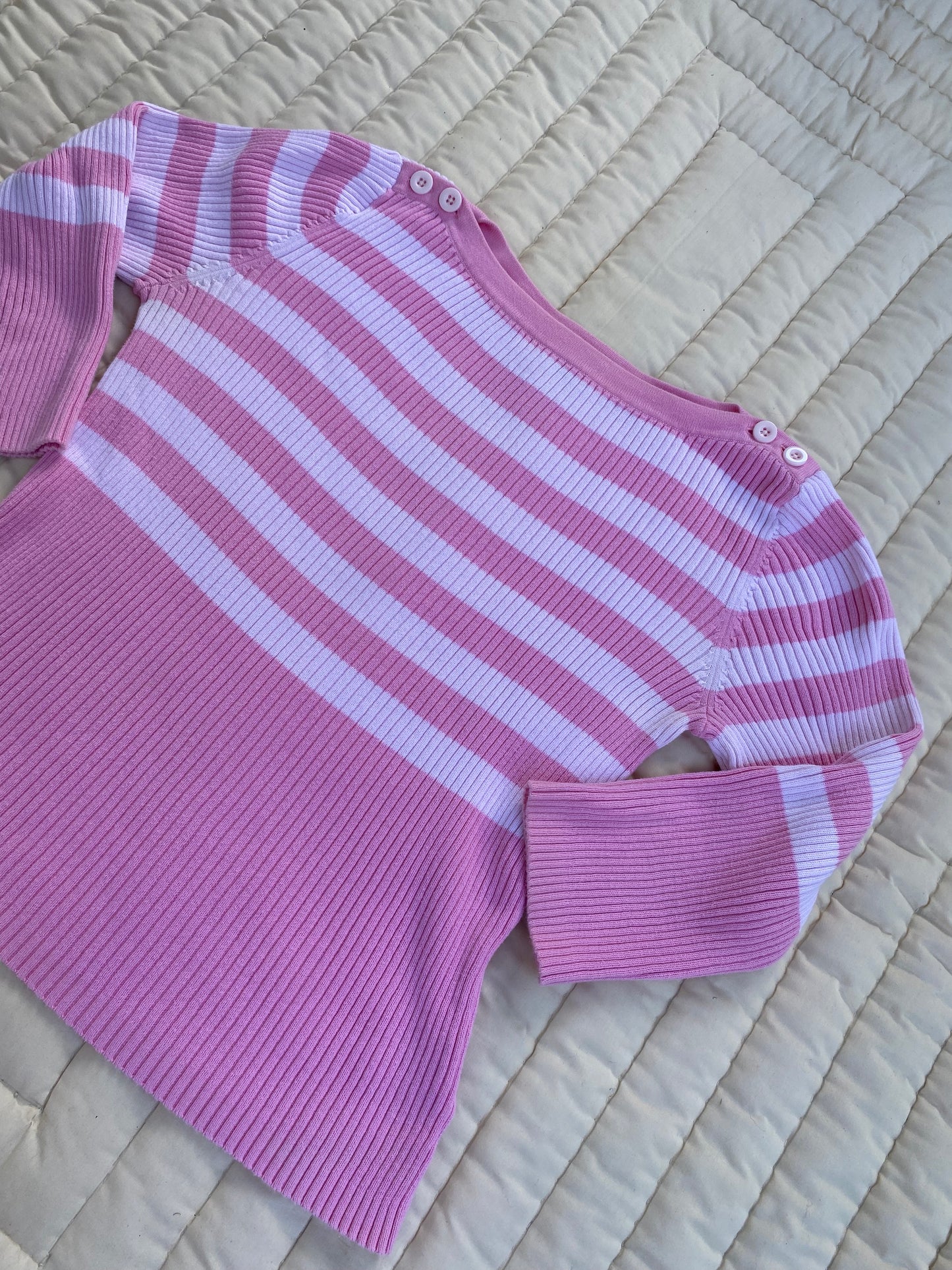 Y2K Pink Striped Knit Top – Jessica Stanley Twilight Vibes
