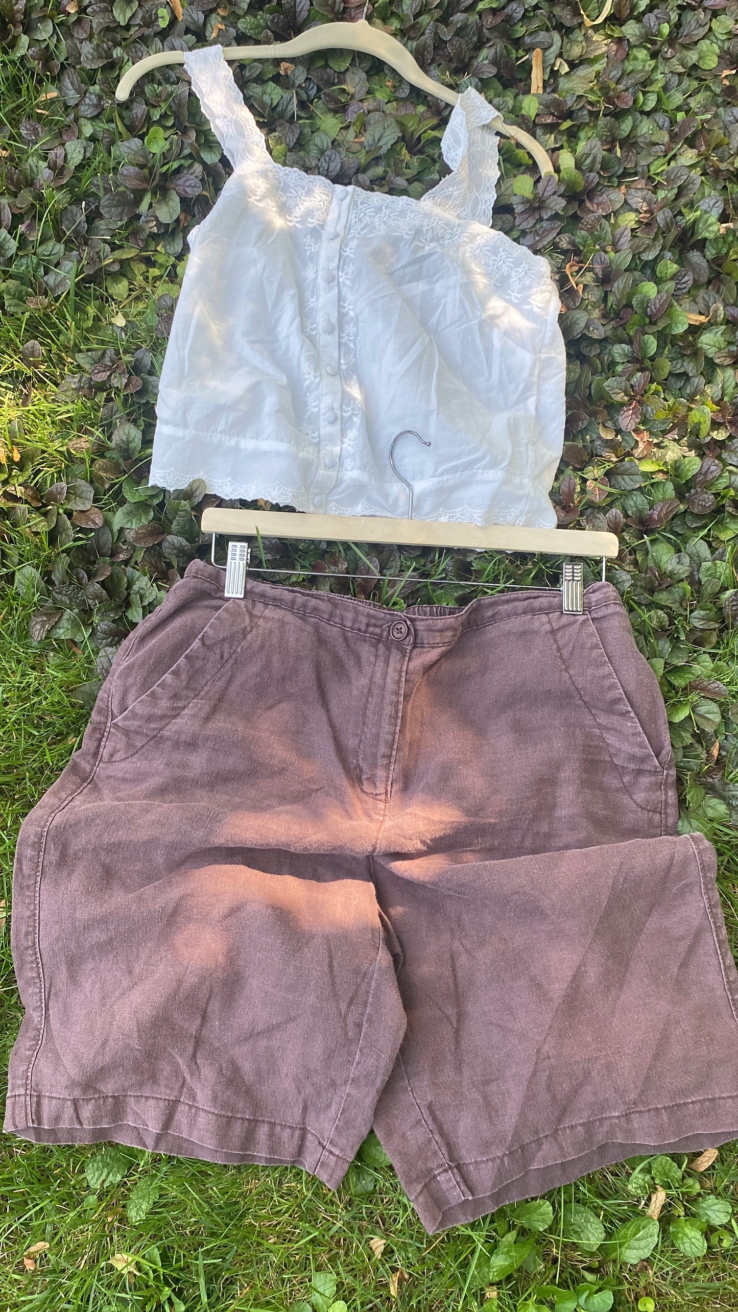 Vintage LL Bean Brown Linen Short bottoms
