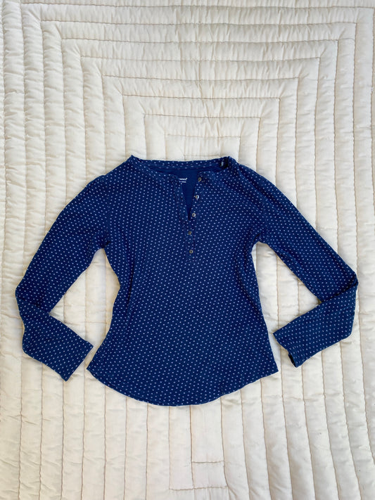 Cozy Blue Henley Long Sleeve | Y2K Twilight Inspired Shirt