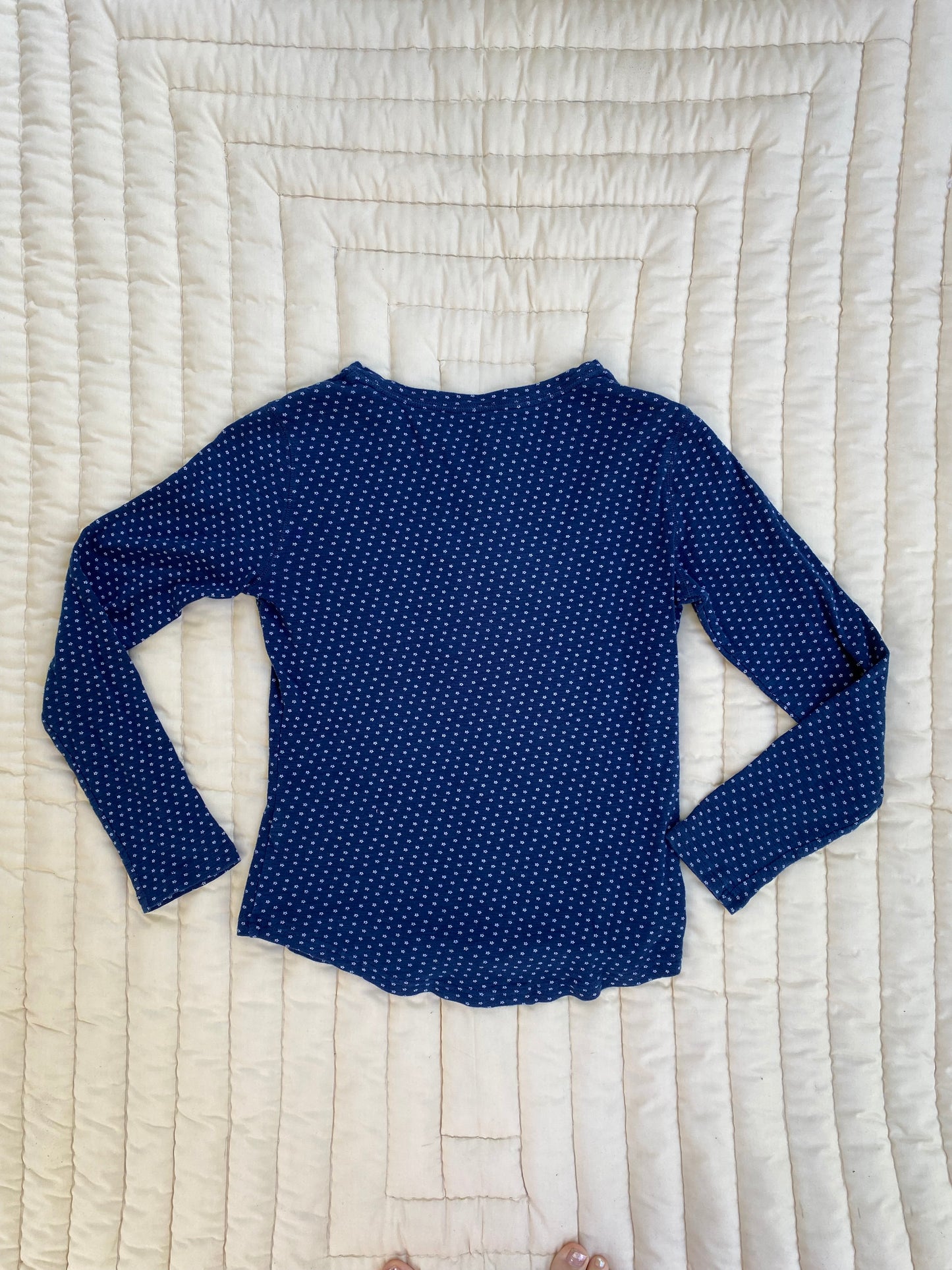 Cozy Blue Henley Long Sleeve | Y2K Twilight Inspired Shirt