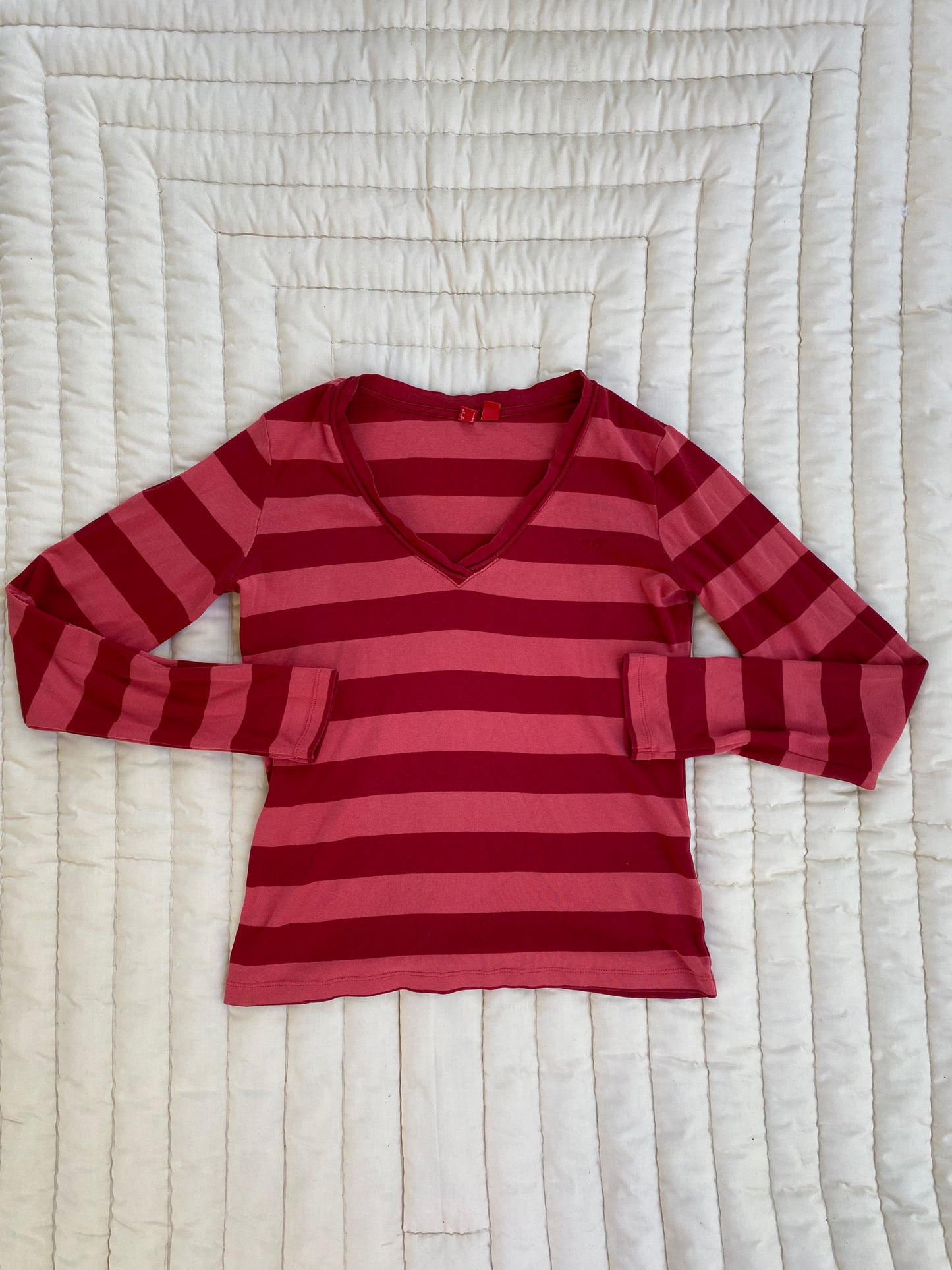 Y2K Red Striped Long Sleeve Top | Twilight Bella Swan Aesthetic