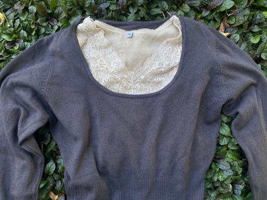 Brown Ribbed Long Sleeve Top – Pacific Northwest Twilight Aesthetic