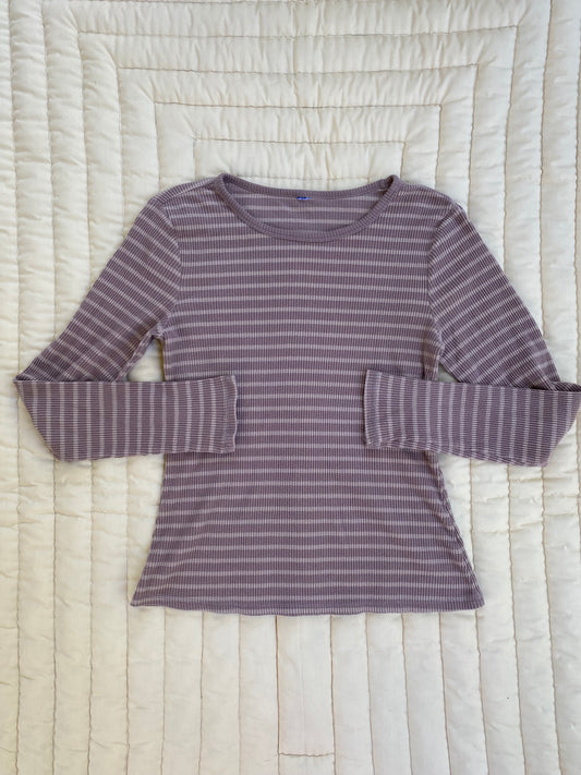 Twilight Striped Ribbed Long Sleeve Top – Pacific Northwest Y2K Aesthetic