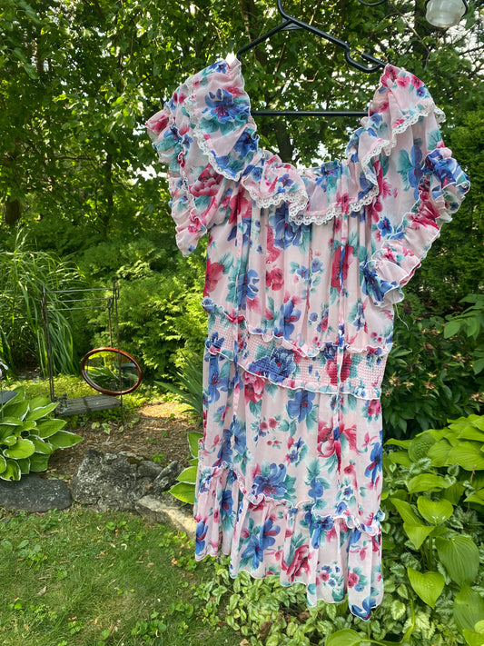 Floral Flutter Sleeve Cottagecore Midi Dress