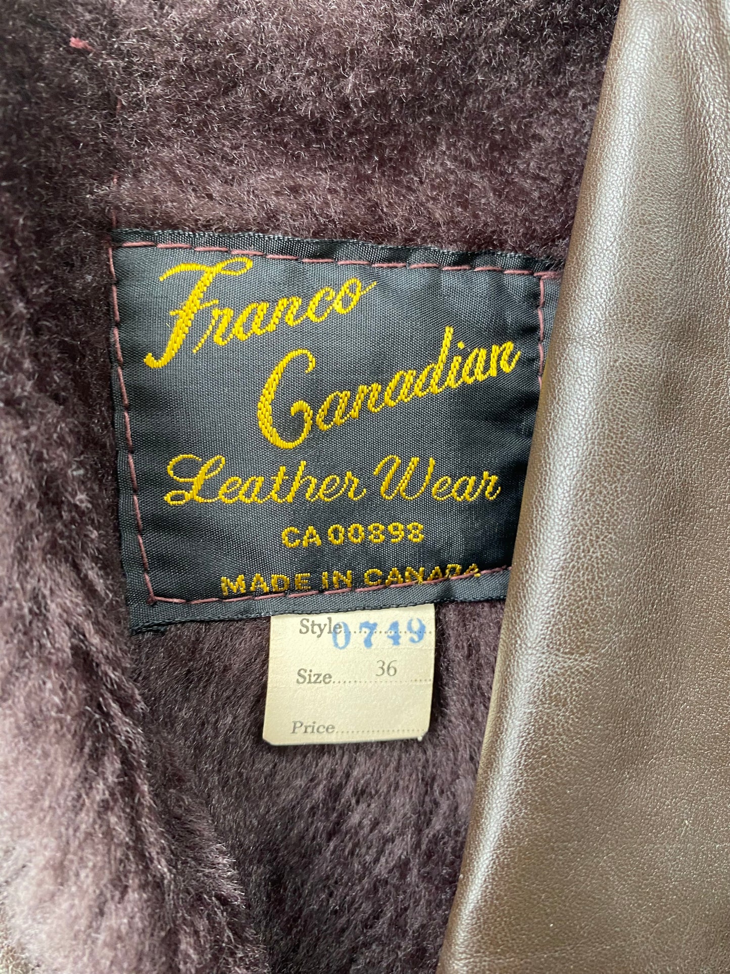 Vintage 1970s Franco Canadian Brown Leather Trench Coat – Size 36