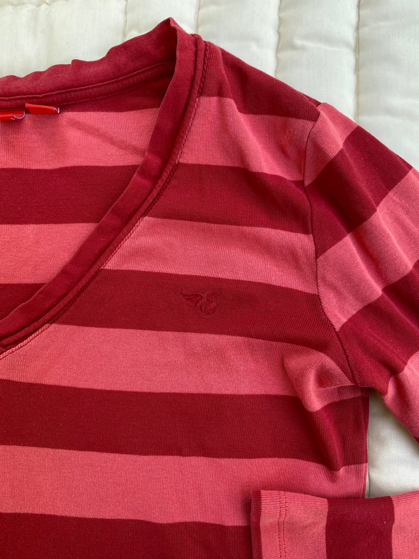 Y2K Red Striped Long Sleeve Top | Twilight Bella Swan Aesthetic