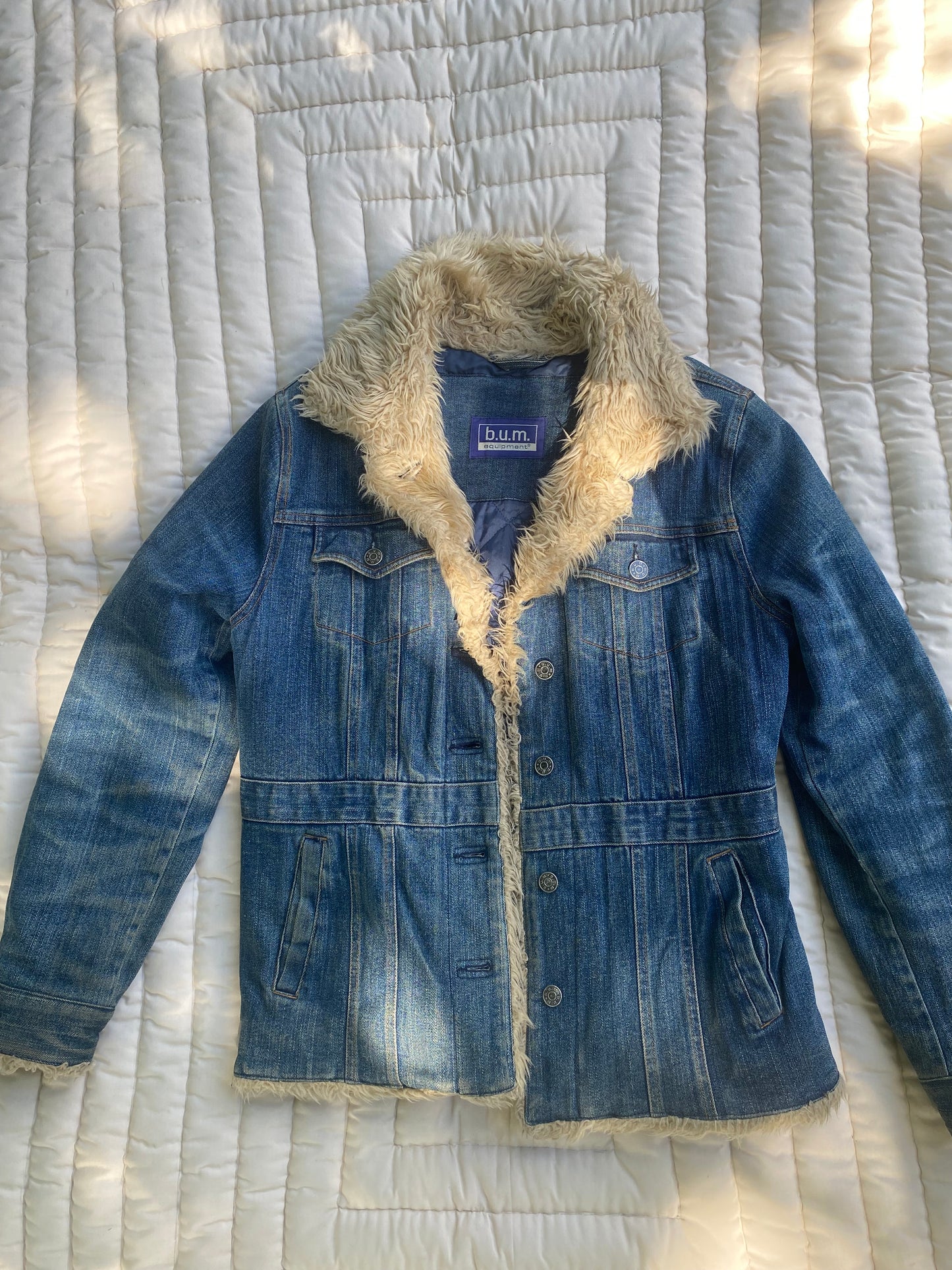 Vintage 70s Style Sherpa Denim Jacket