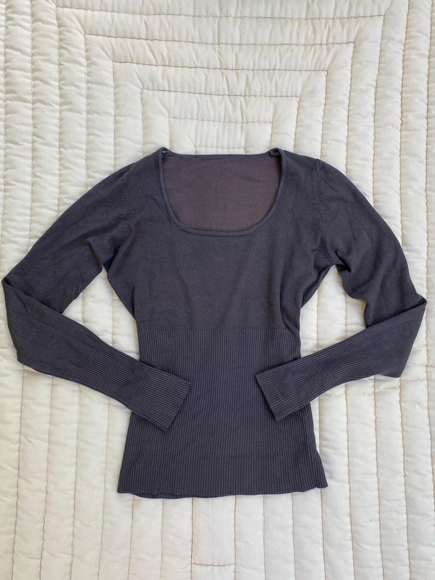 Brown Ribbed Long Sleeve Top – Pacific Northwest Twilight Aesthetic