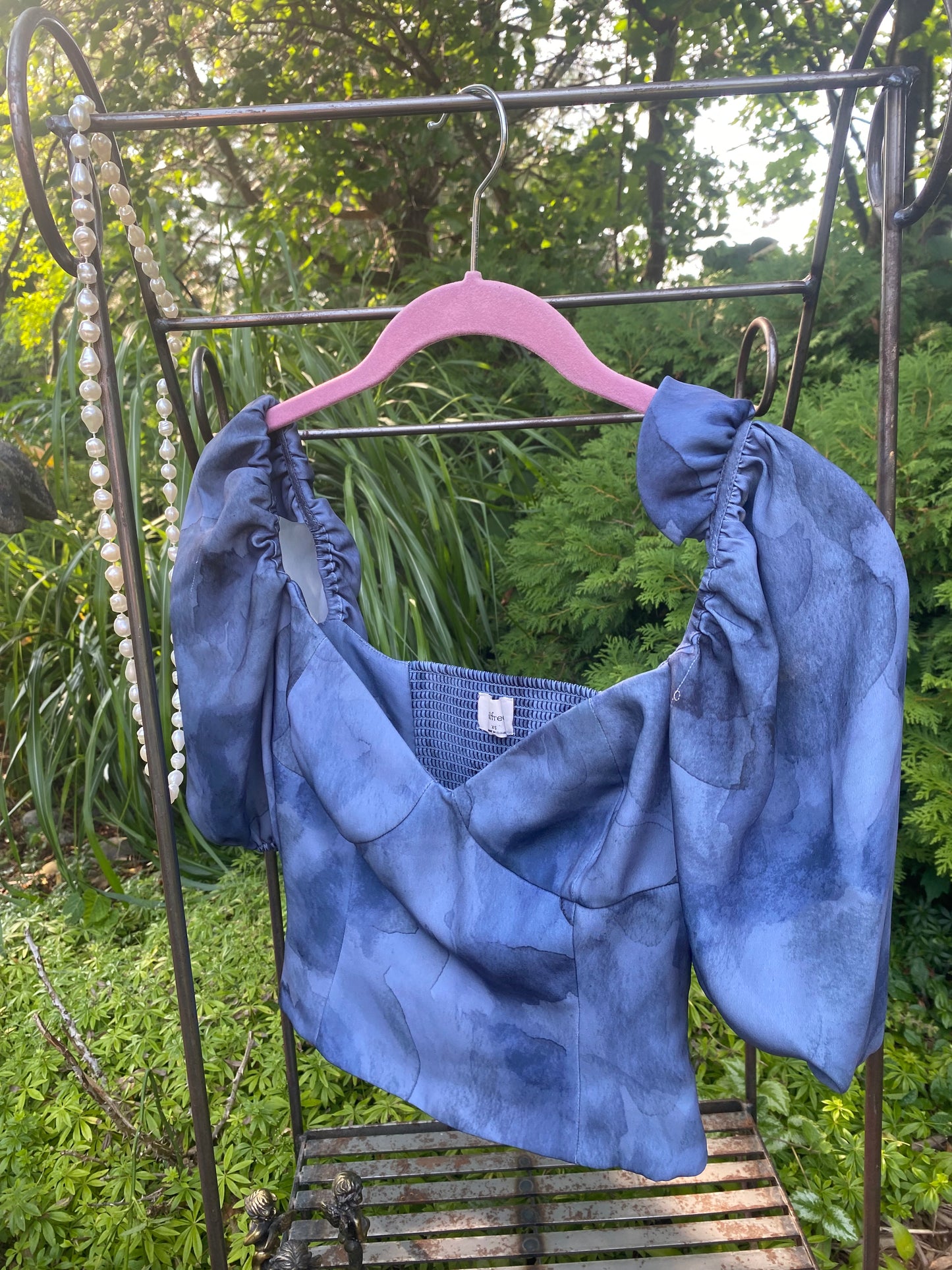 Wilfred Blue Puff Sleeve Blouse