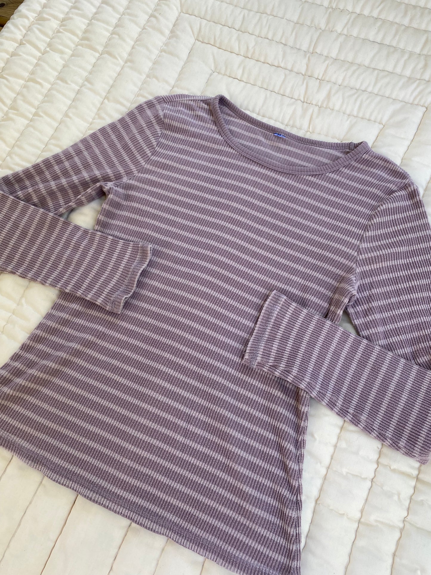 Twilight Striped Ribbed Long Sleeve Top – Pacific Northwest Y2K Aesthetic