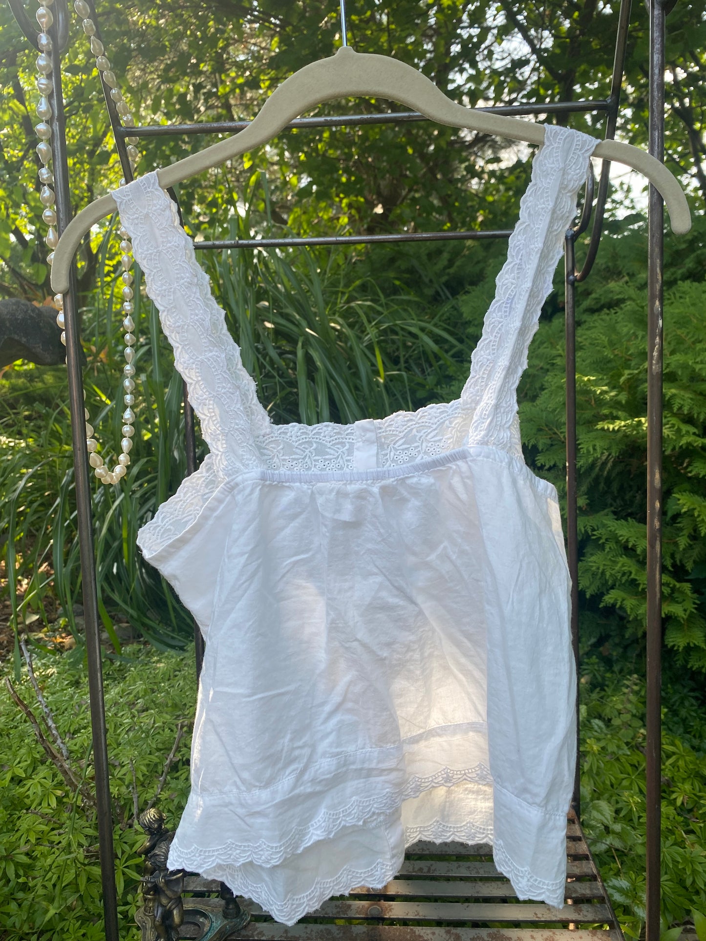 White Eyelet Lace Style Blouse