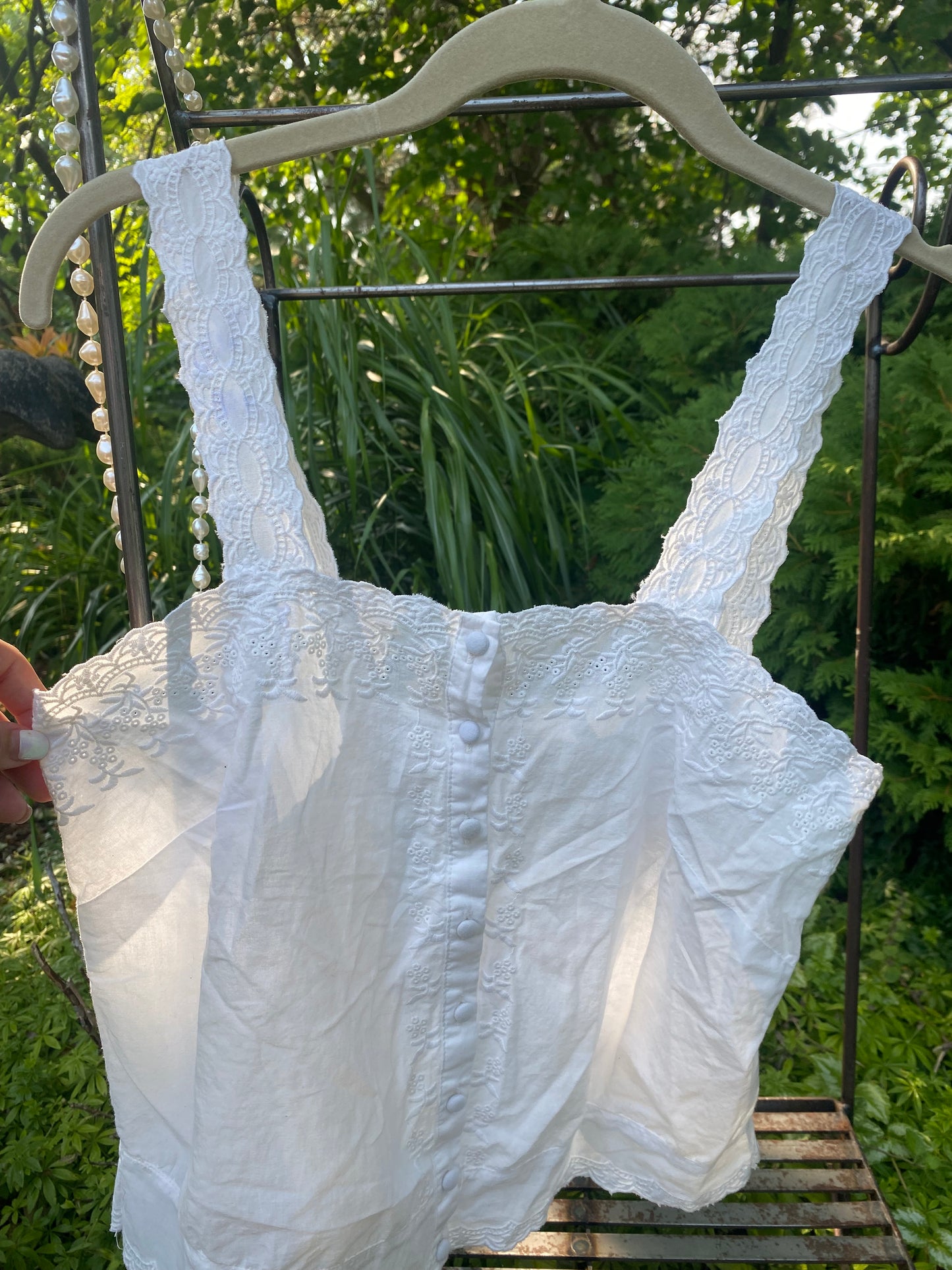 White Eyelet Lace Style Blouse